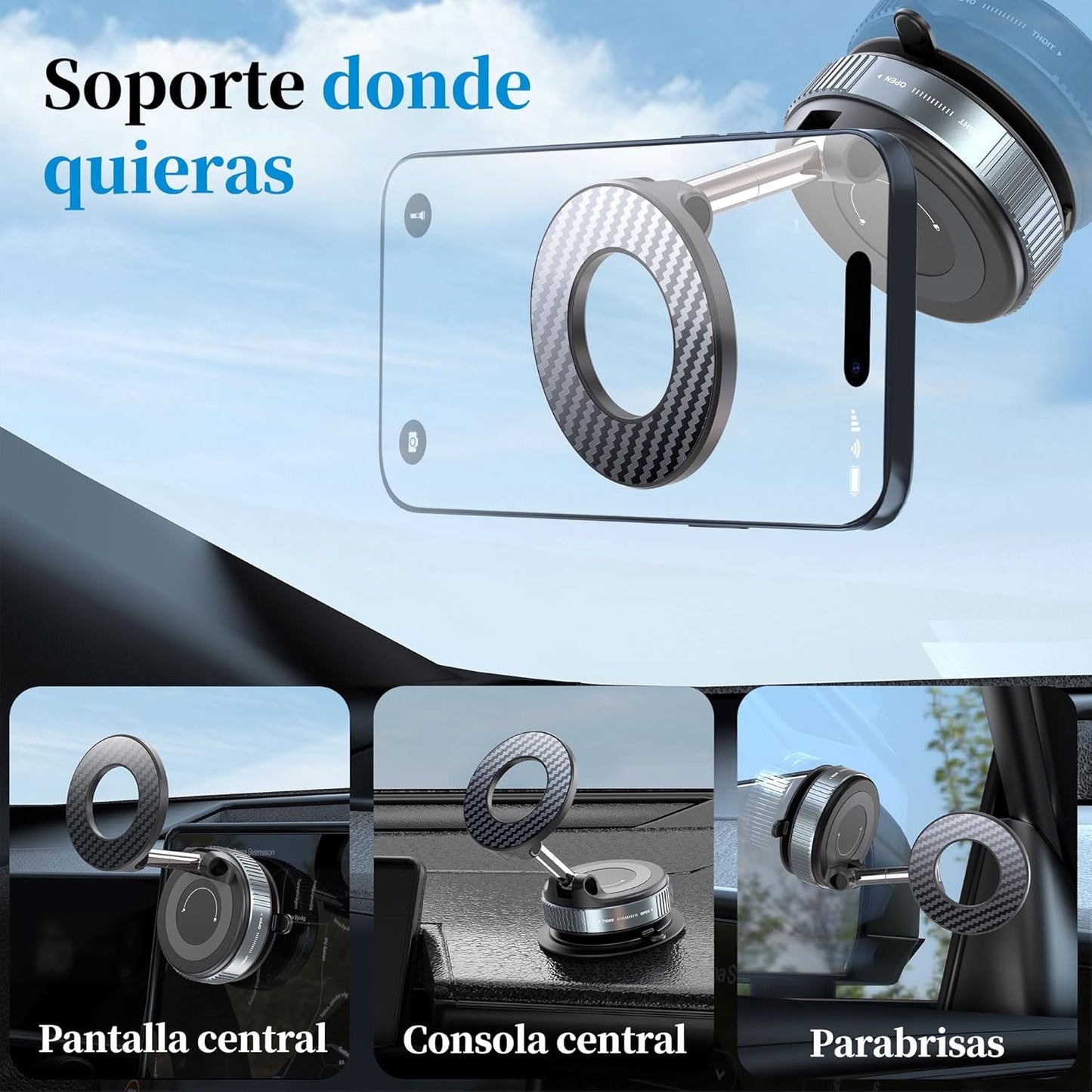 Soporte Celular Magnetico Al Vacio